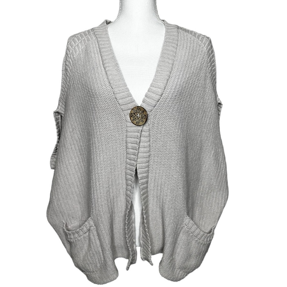 Neon Buddha one button knit cardigan. Size M